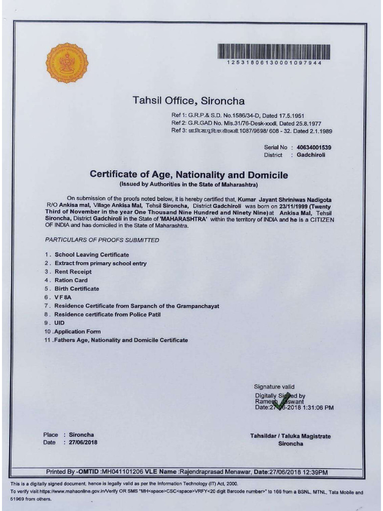 Proof of Domicile | PDF