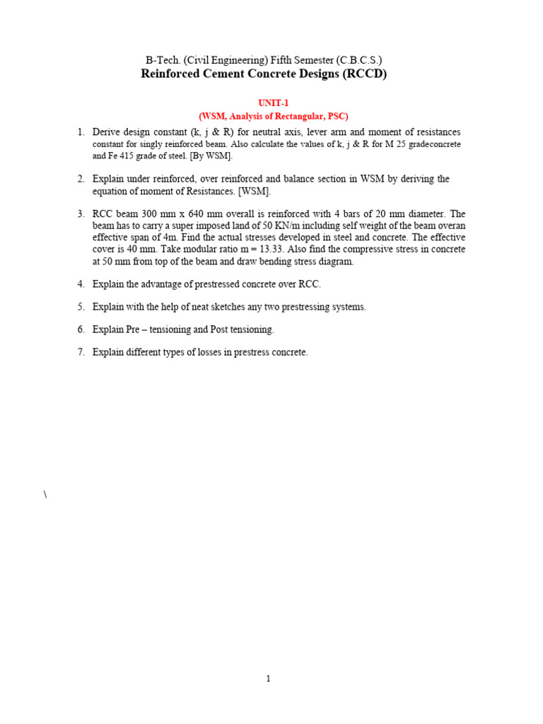 Civil Eng. RCC Design Guide | PDF | Beam (Structure) | Applied And ...