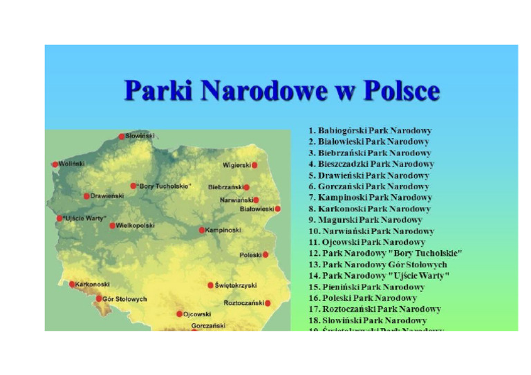 Parki Narodowe Test Klasa 5 Parki Narodowe | PDF