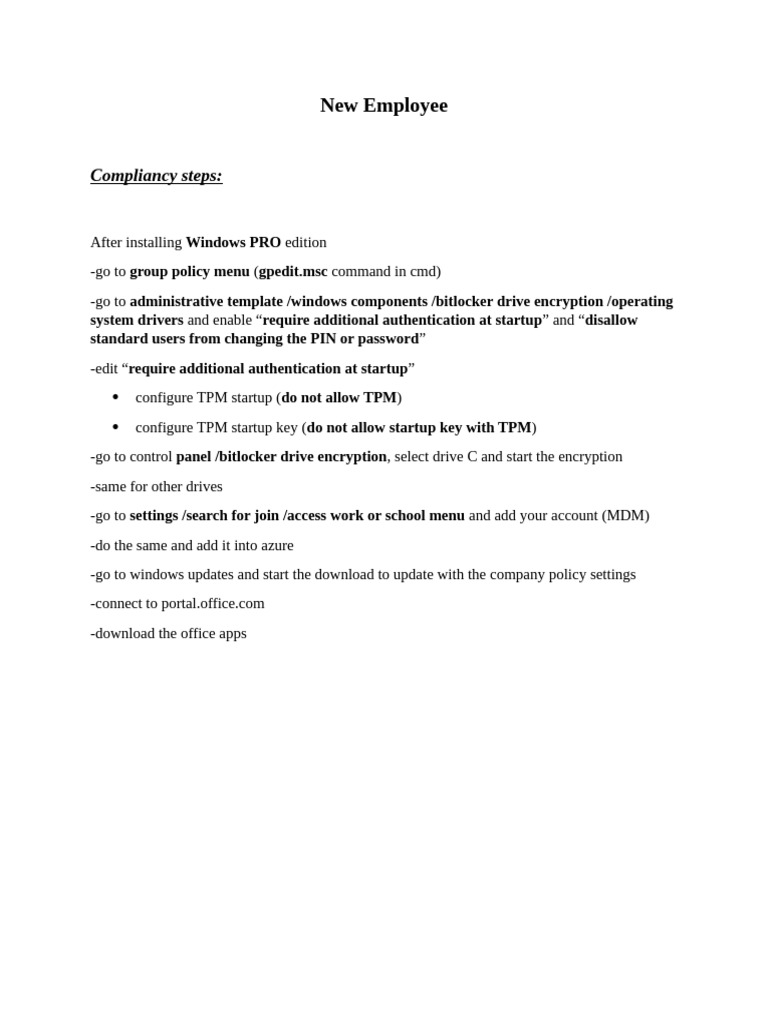 New Employee Compliance Steps | PDF