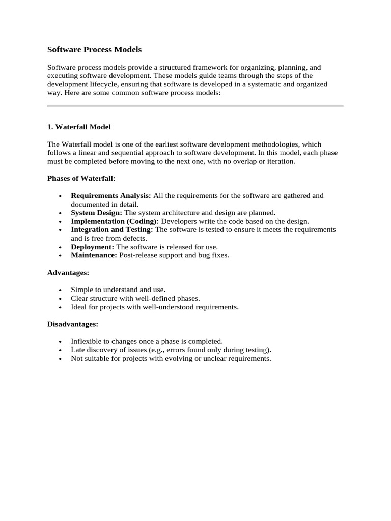 Software Process Models 1 | PDF | Software Development Process ...