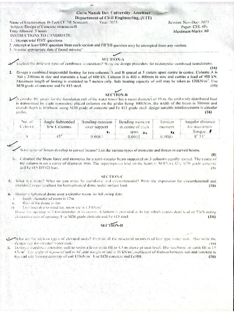 Batch 2020-2024 Final Term 7th Semester Exam Paper | PDF