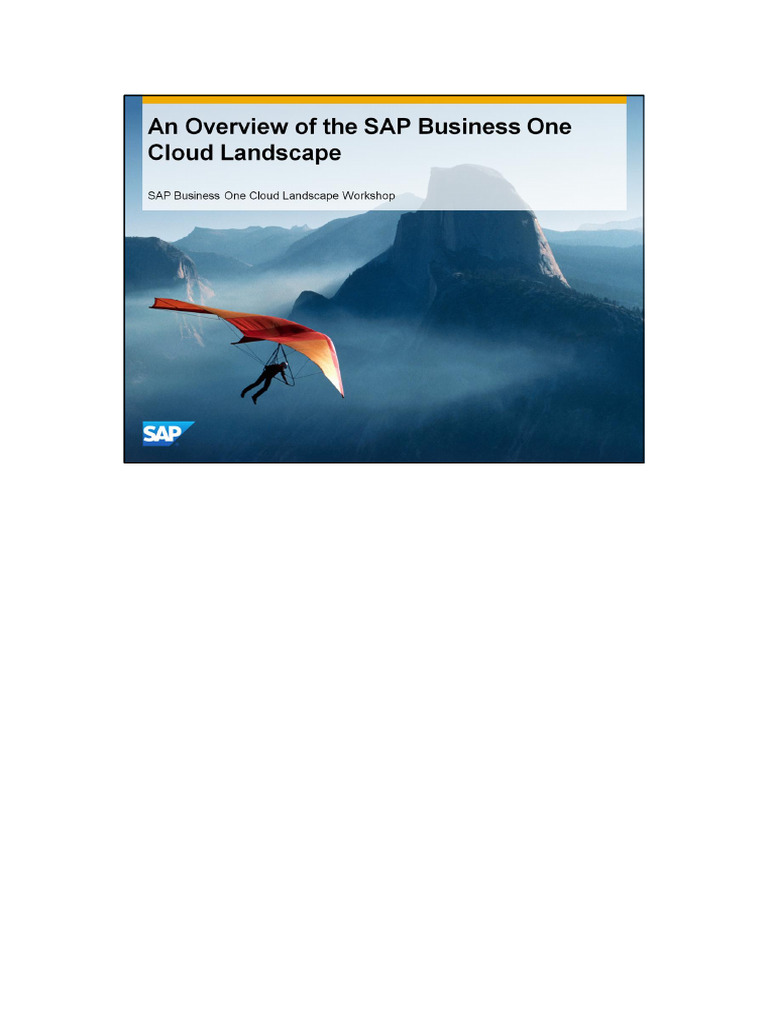 2 - An Overview of The SAP Business One Cloud Landscape | PDF