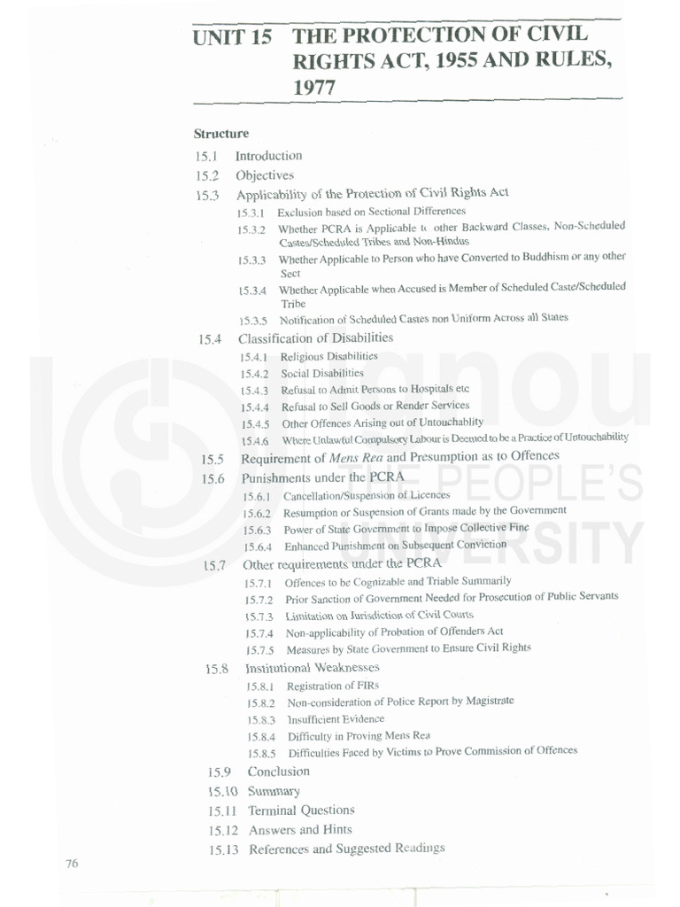 Overview of the Protection of Civil Rights Act | PDF | Dalit | Caste