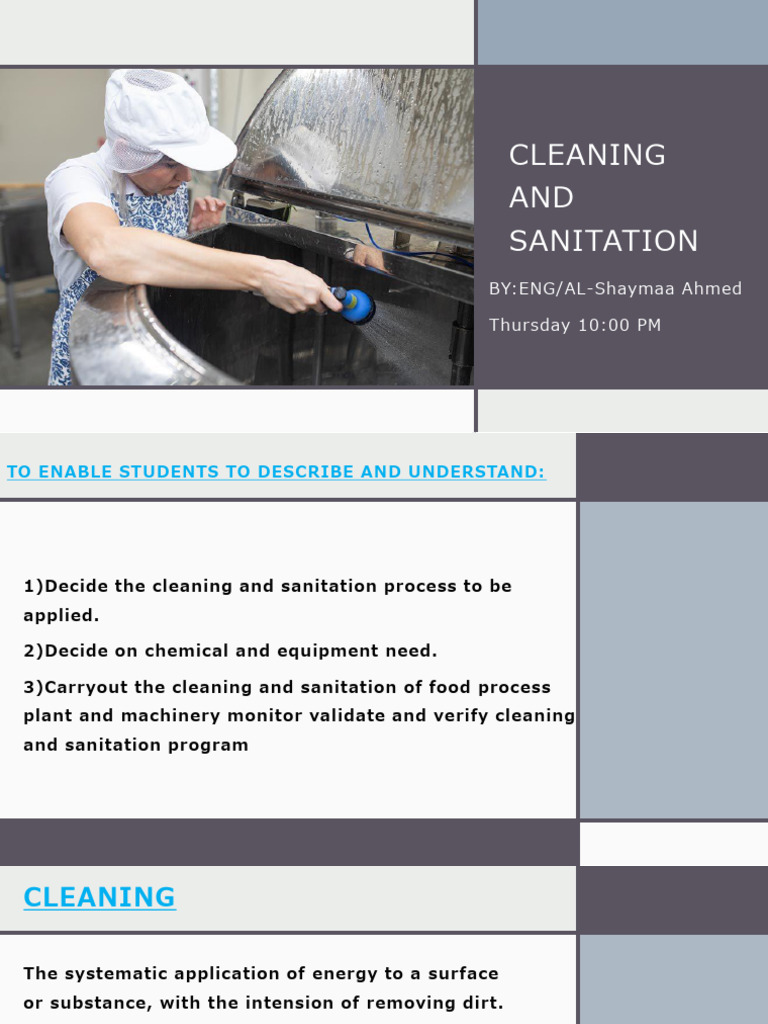 Cleaning and Sanitaion | PDF
