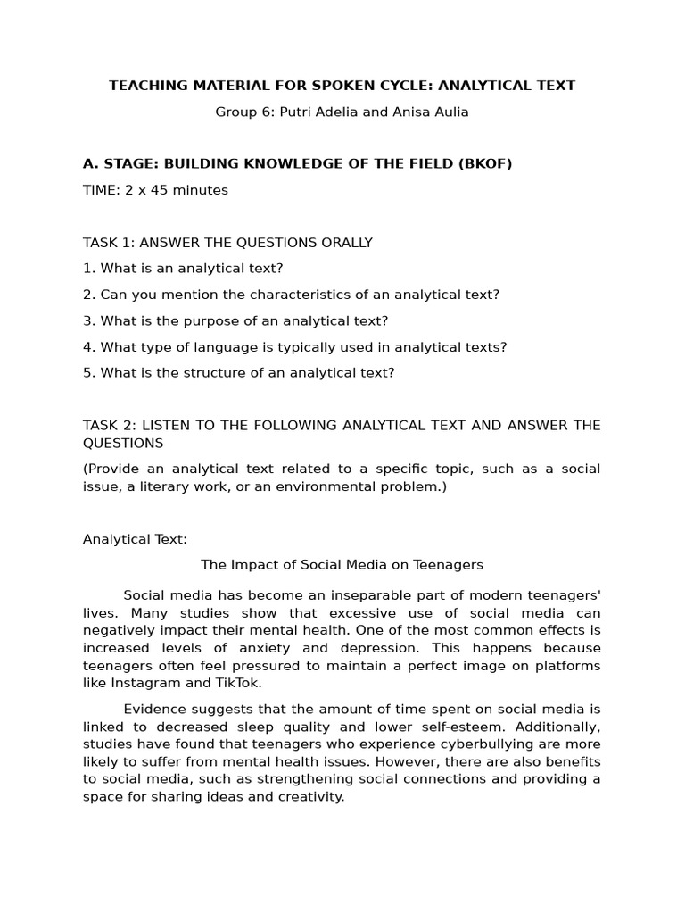 Curriculum analytical text group 6 putri anisa pdf social