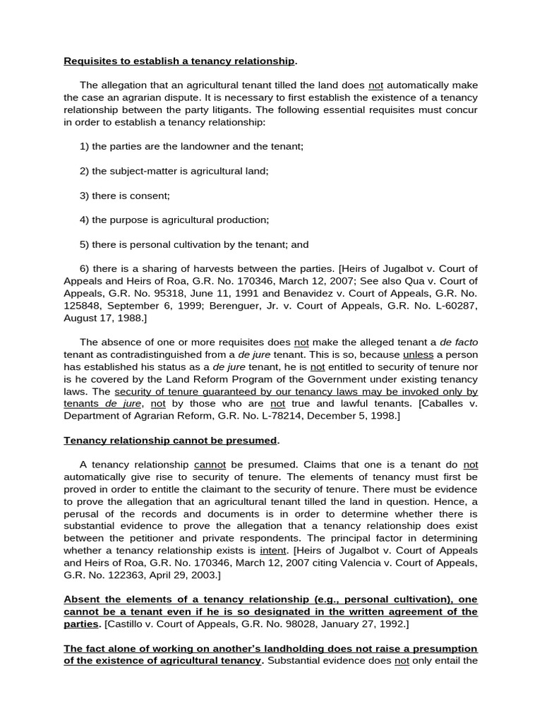 Tenancy Relationship | PDF | Lease | Leasehold Estate