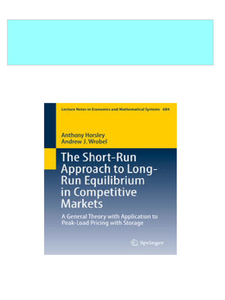 Ebooks File The Short Run Approach To Long Run Equilibrium in ...