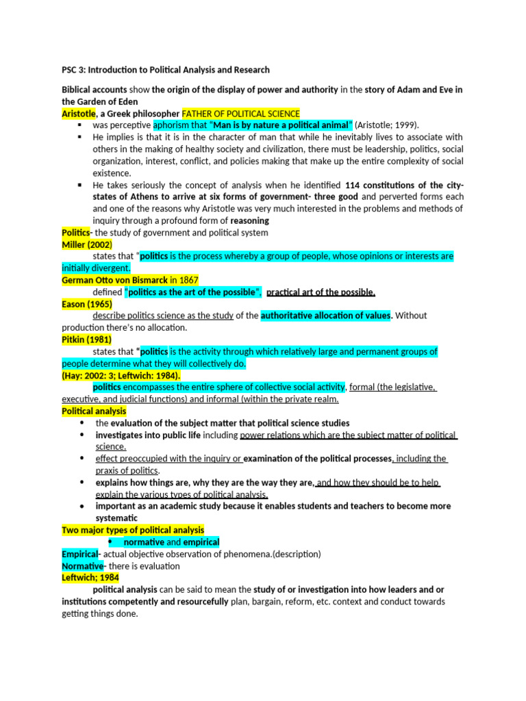 PSC 3 Notes | PDF | Science | Liberalism