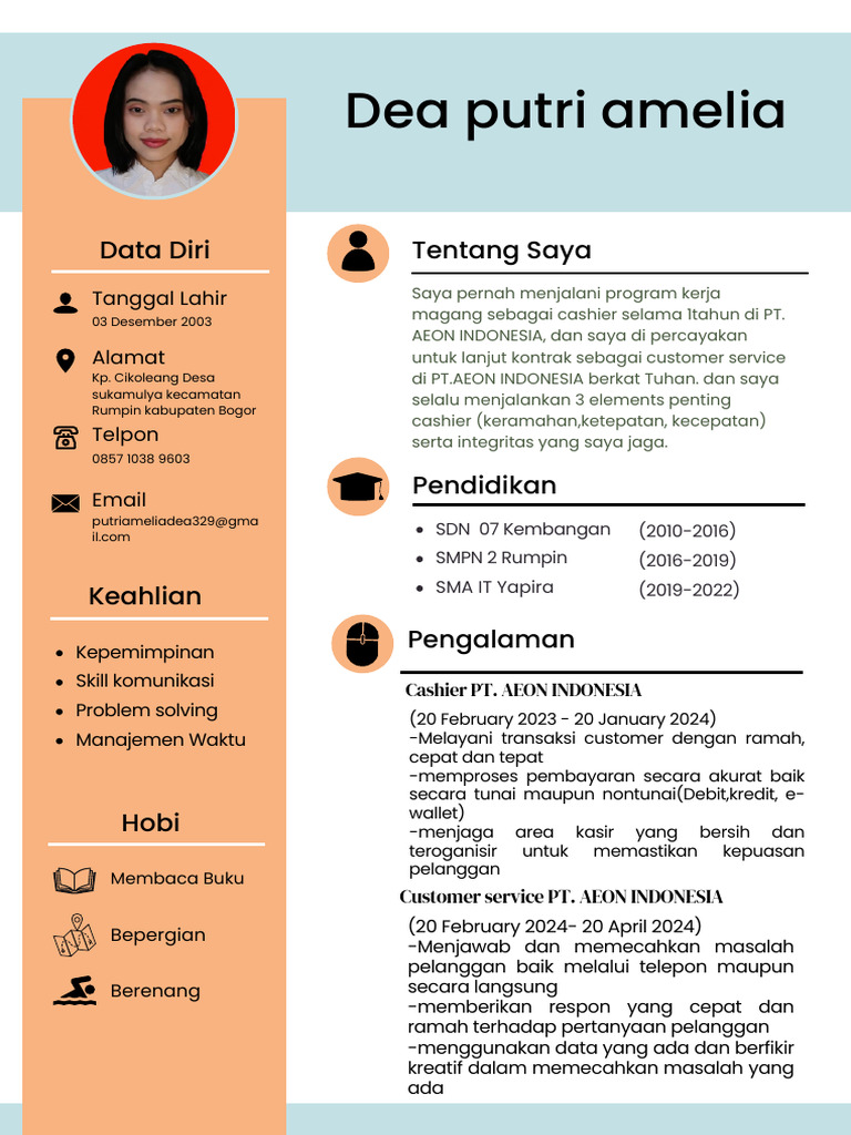 Profil Dea Amelia Putri | PDF