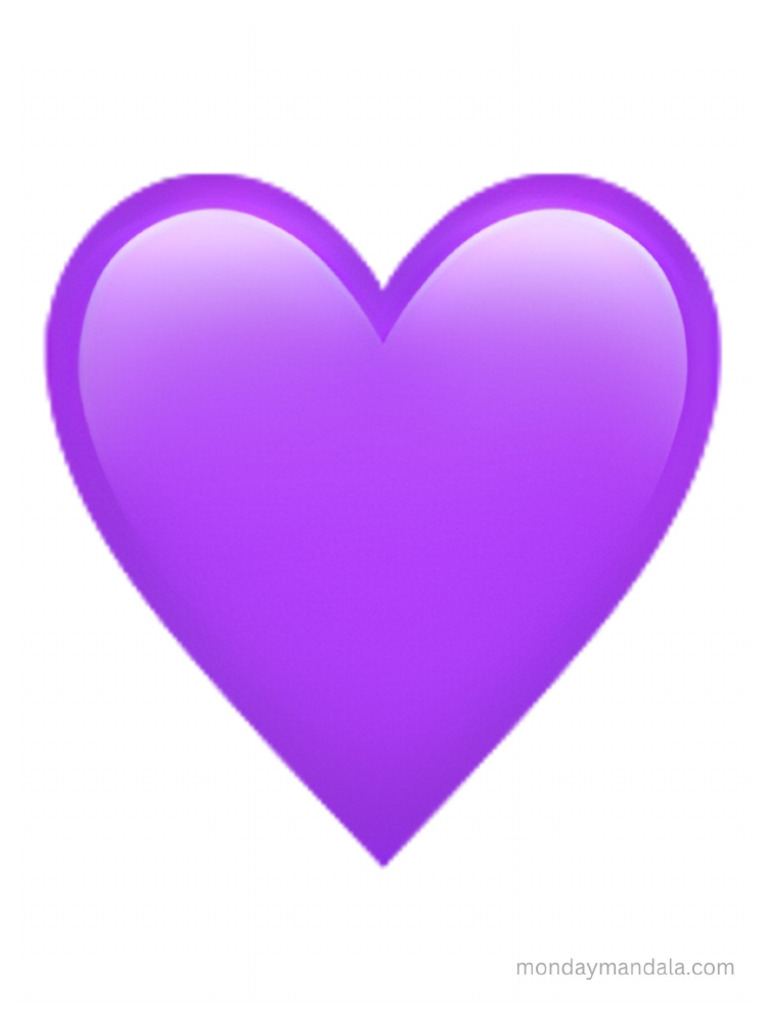 Printable Purple Heart Emoji | PDF