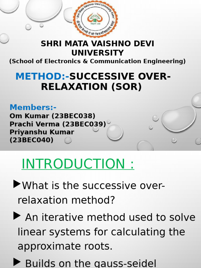 Successive Over-Relaxation Method Explained | PDF | Mathematical ...