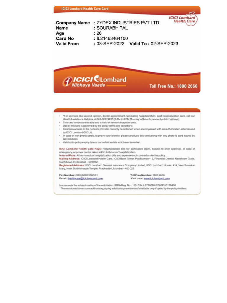 Health Card | PDF