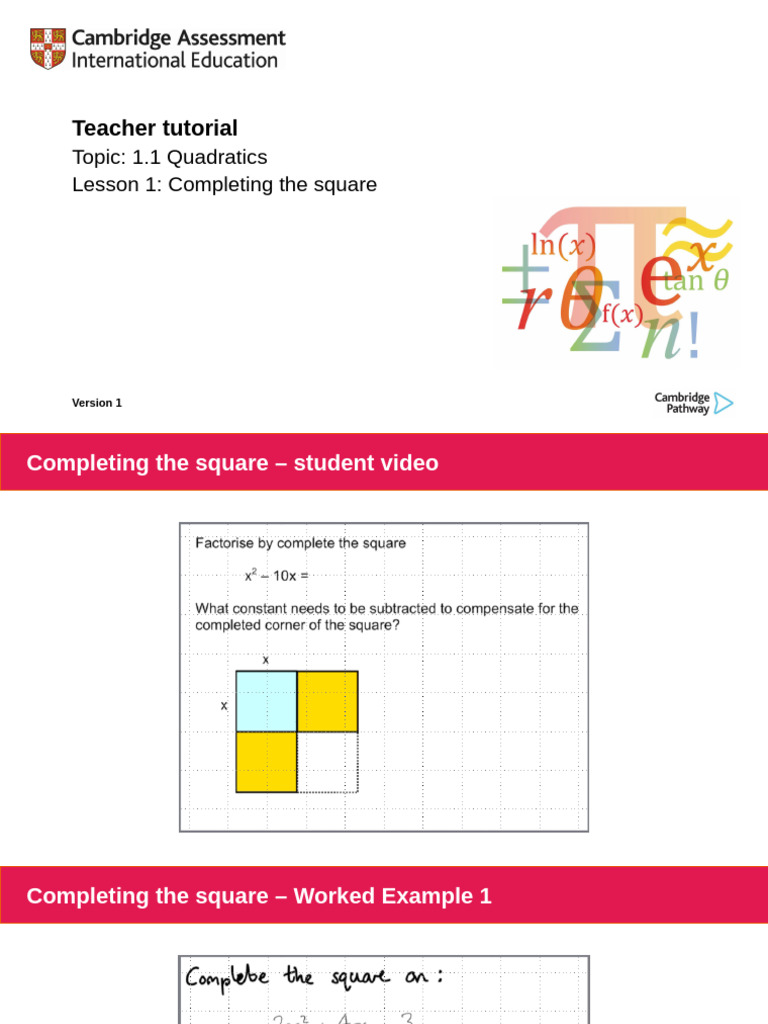 Completing the Square in Quadratics | PDF