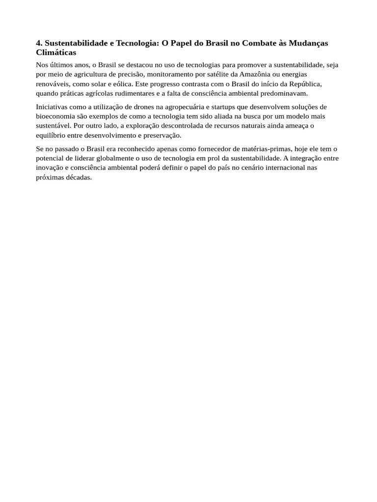 Tecnologia e Sustentabilidade no Brasil | PDF