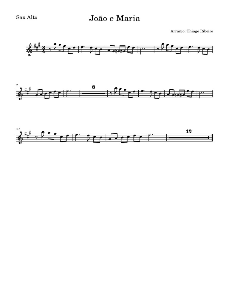 Partitura Sem Título Alto Saxophone Pdf