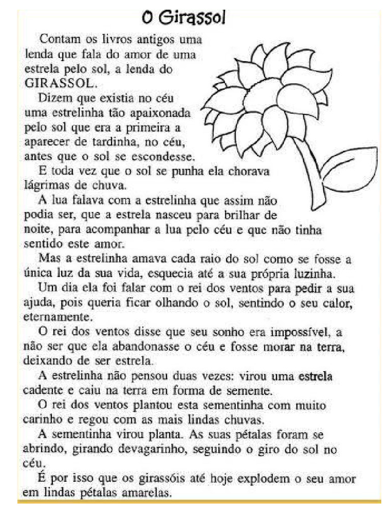 História Do Girassol | PDF