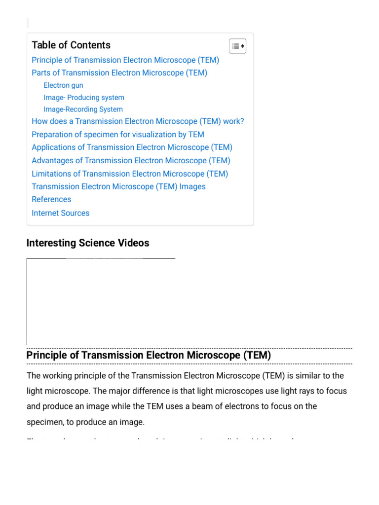 Transmission Electron Microscope Explained | PDF | Transmission ...