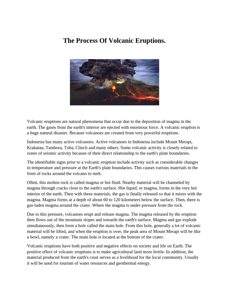 How Volcanoes Erupt Explanation Text