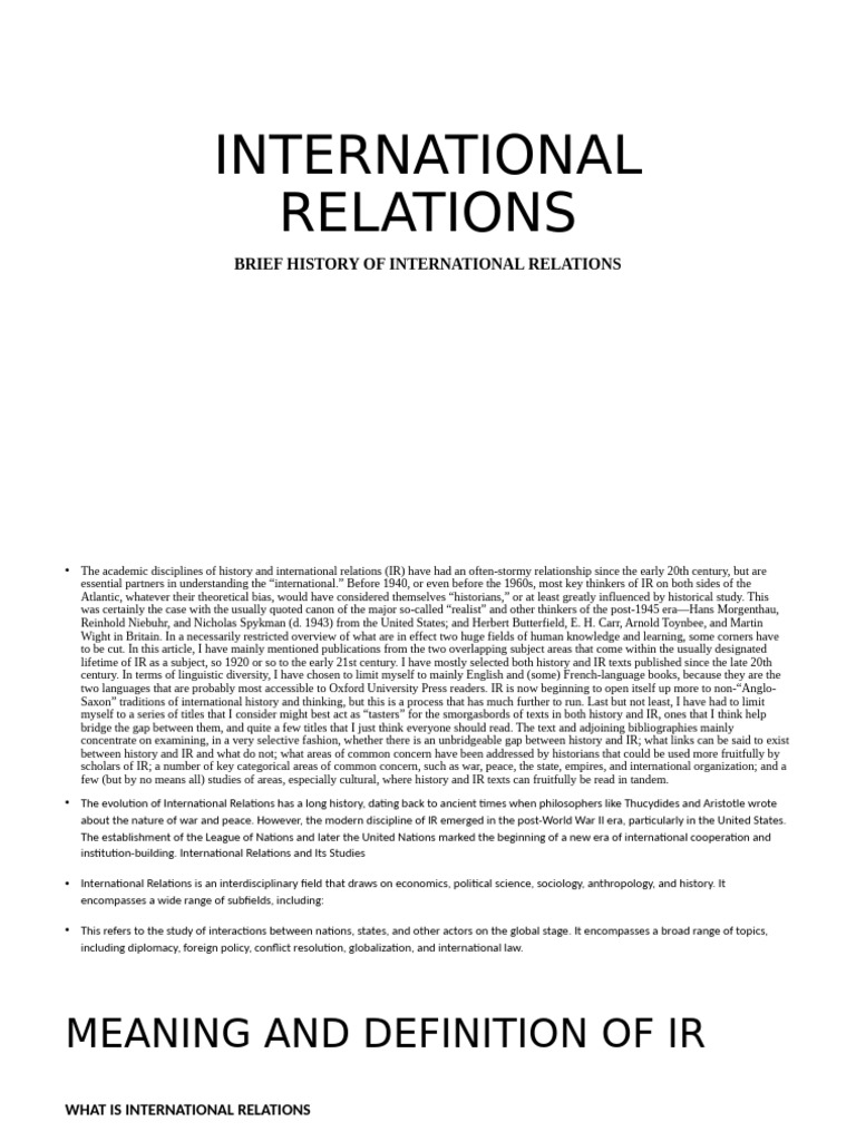 Intro to International Relations | PDF | International Relations | Marxism