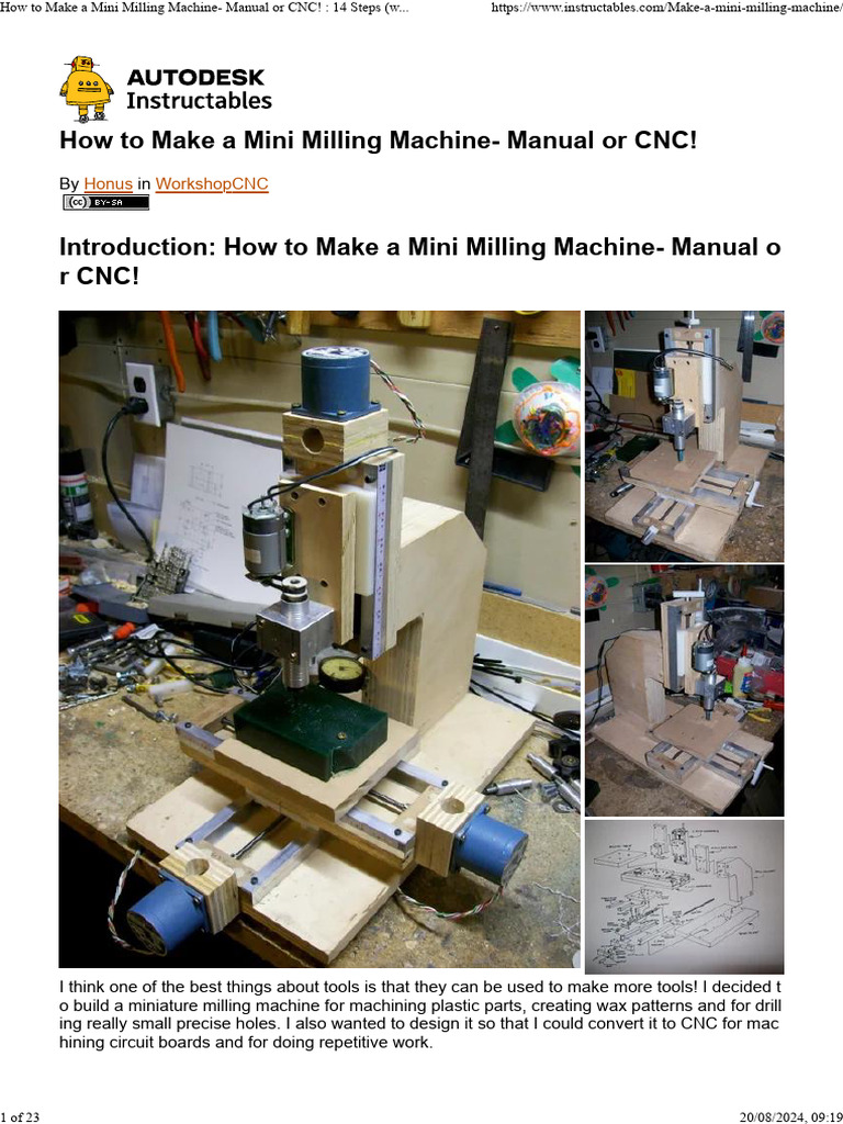 Build a Mini CNC Milling Machine | PDF | Numerical Control | Screw