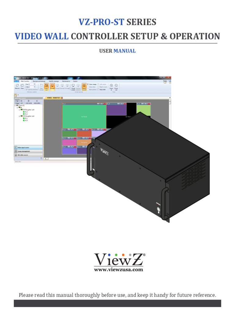 VZ-PRO-ST Video Wall Controller Manual | PDF | Window (Computing) | Hdmi