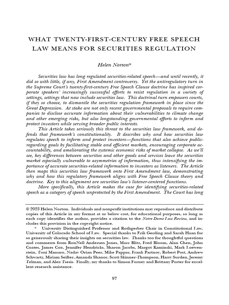 SSRN 4438368 | PDF | First Amendment To The United States Constitution ...