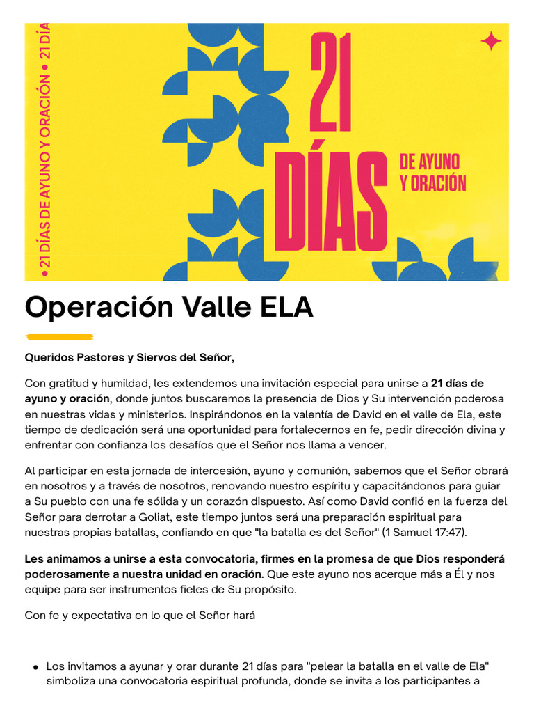 21 Días de Ayuno y Oración ELA | PDF | David | Oración