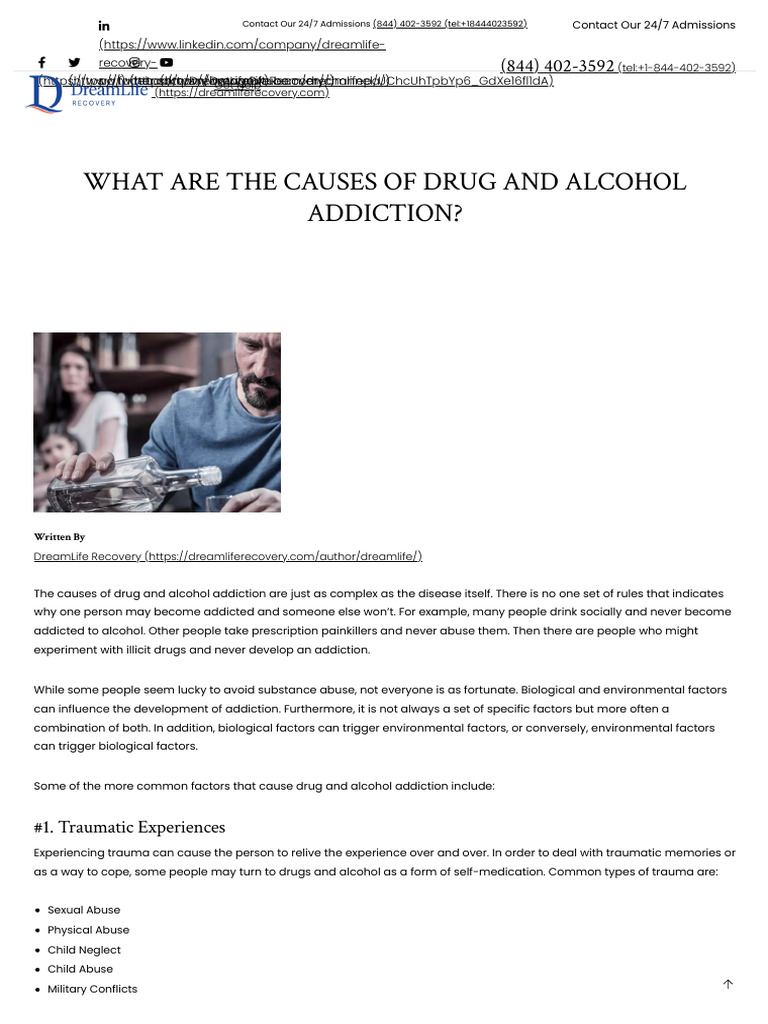 What Are The Causes of Drug and Alcohol Addiction | PDF | Substance ...