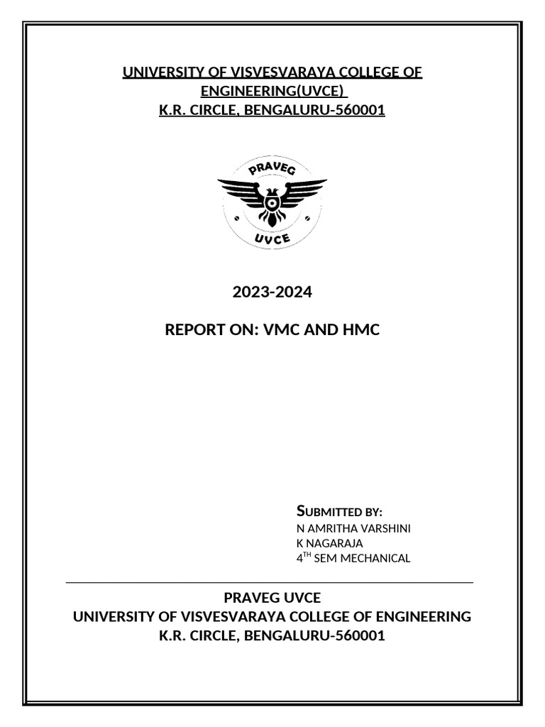 VMC and HMC Machine Overview Report | PDF | Mechanical Engineering ...