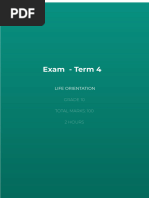 G10 - Life Orientation - Term4 - Exam - Question Paper