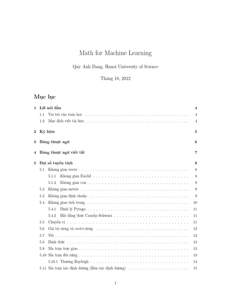 Math For Machine Learning | PDF