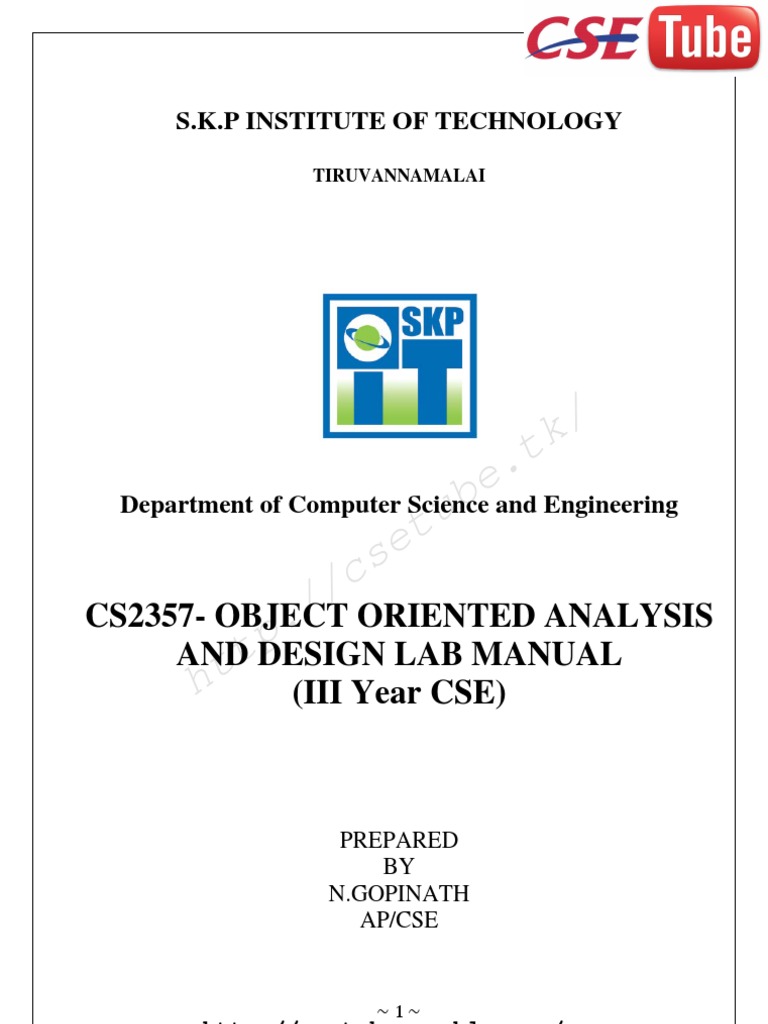 Object-Oriented Analysis Lab Manual | PDF | Use Case | Call Centre