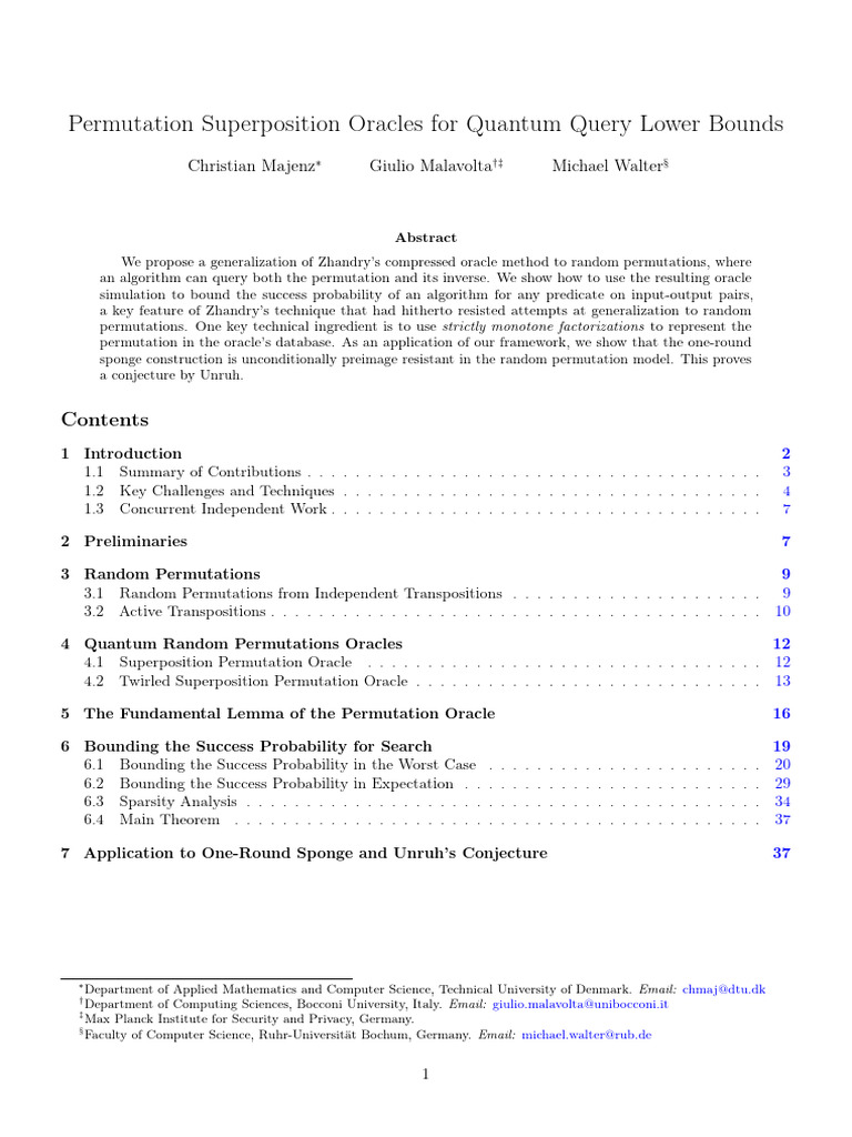 Classical Vs Quantum Random Oracles Greek