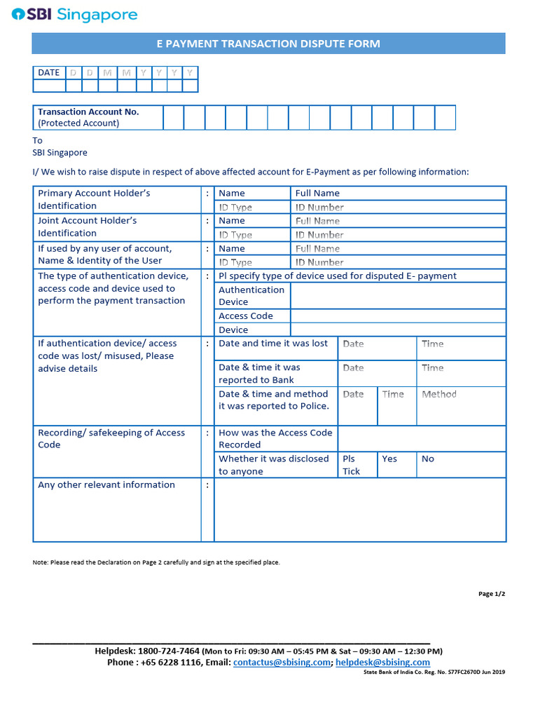 DISPUTE CLAIM FORM-Latest With Logo | PDF | Authentication