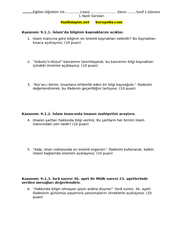 9 Din 1 | PDF