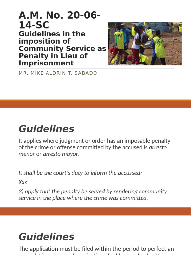 Community Service Penalty Guidelines | PDF | Probation | Public Sphere