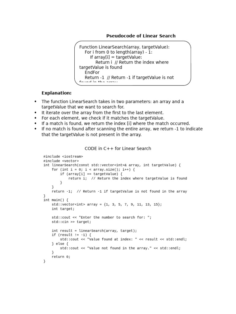 1 Linear - Search | PDF