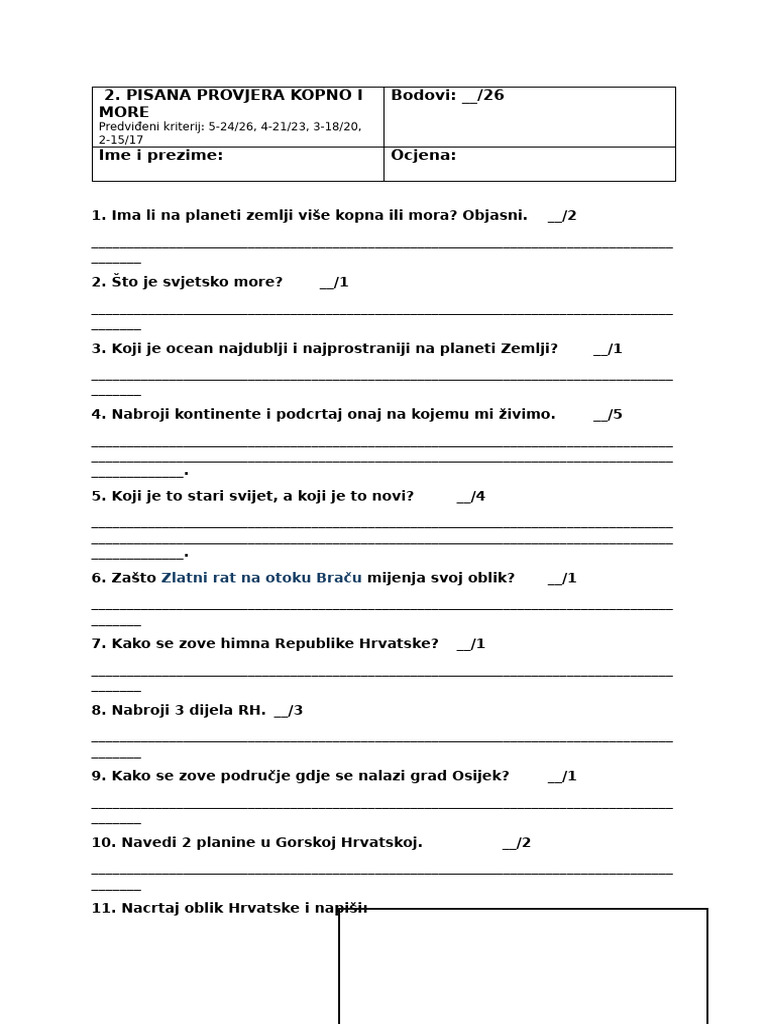 Geografija Kopno I More | PDF