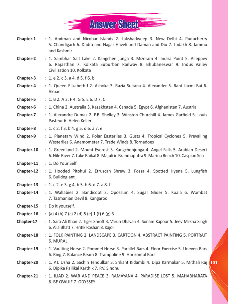 GK Class 06 Key | PDF