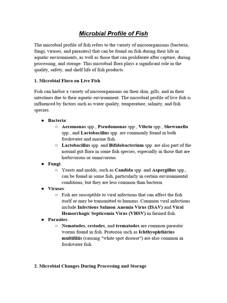 Microbial Profile and Safety of Fish | PDF | Microorganism | Bacteria