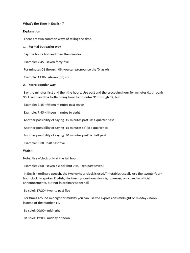 Understanding Time Expressions in English | PDF