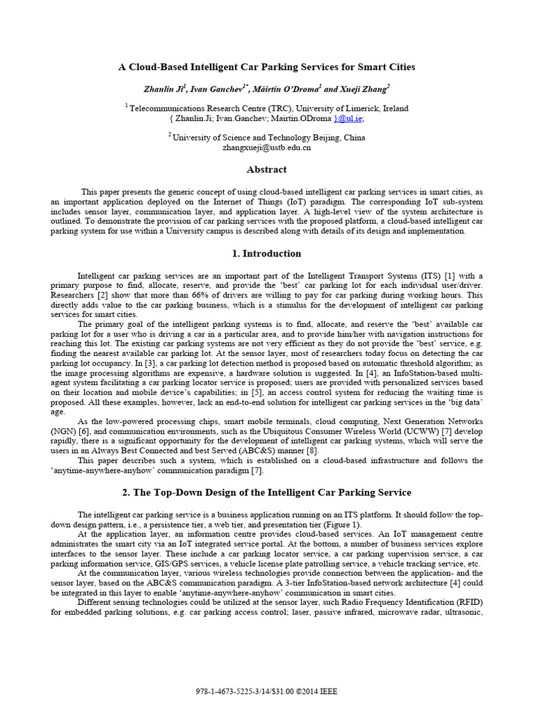 Smart City Parking for Universities | PDF | Cloud Computing | Apache Hadoop