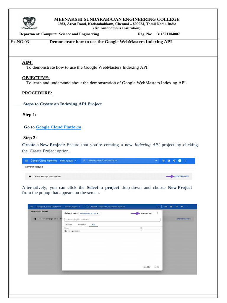 Using Google WebMasters Indexing API | PDF | Websites | Cyberspace