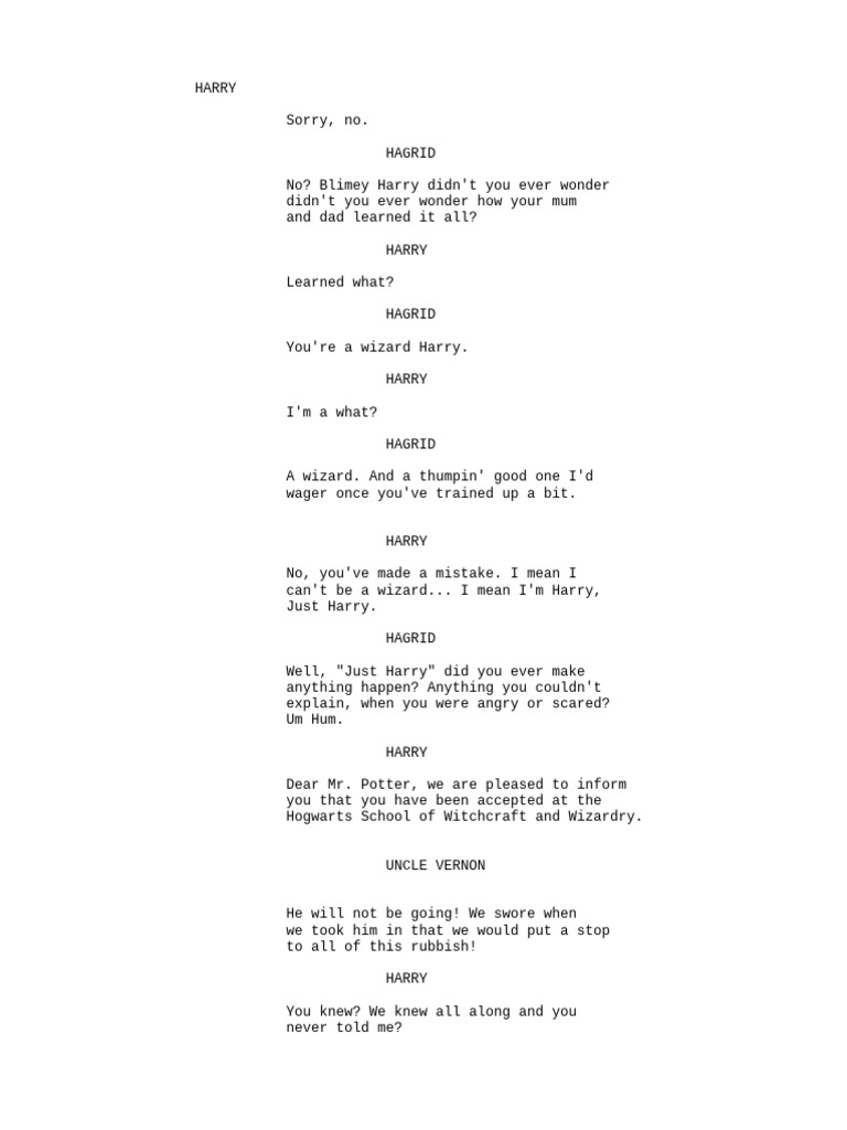 Harry Discovers He's a Wizard | PDF