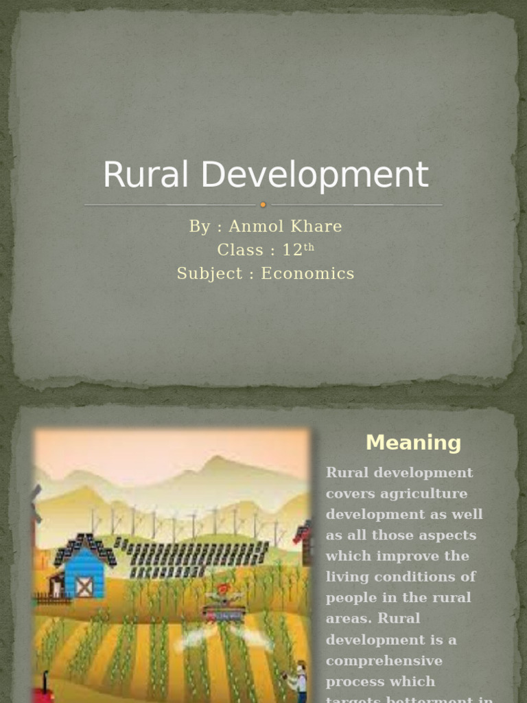 Rural Development and Agricultural Credit | PDF | Agriculture | Organic ...