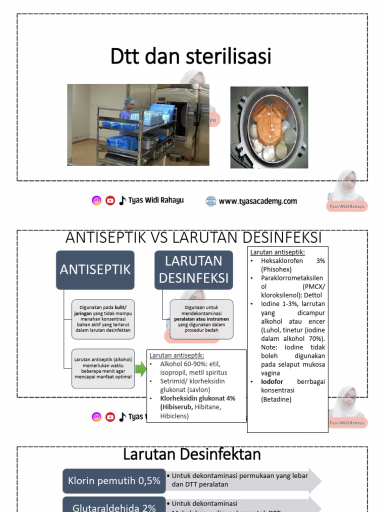 Antiseptik dan Desinfektan: Panduan DTT | PDF
