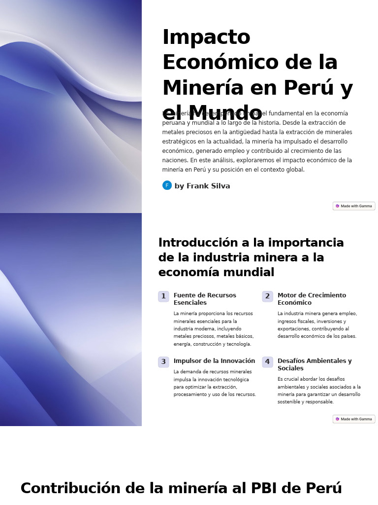 Impacto Economico de La Mineria en Peru y El Mundo | PDF | Minería | Perú