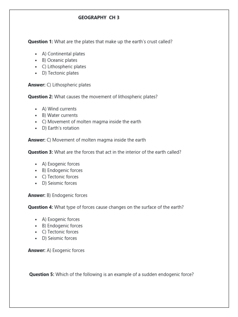 7 Th Geography Ch 3 Pdf Earthquakes Plate Tectonics