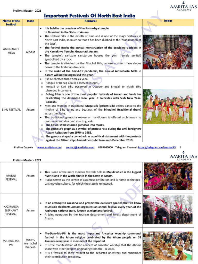 Festivals of North East India | PDF